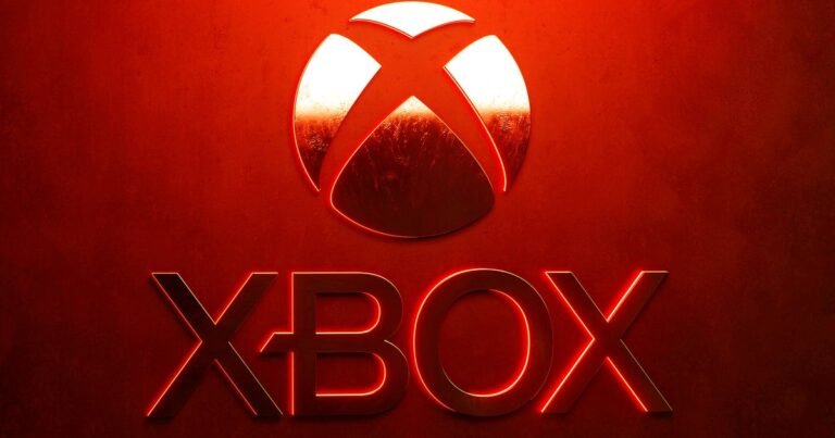 Satya Nadella and Asha Sharma discussing generative AI strategy in front of a glowing green Xbox logo