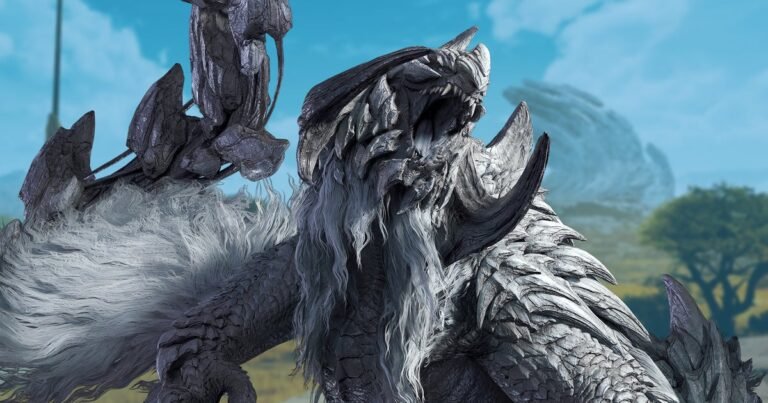 Arch-Tempered Arkveld roaring in the Windward Plains during a thunderstorm in Monster Hunter Wilds Patch 1.041 update.