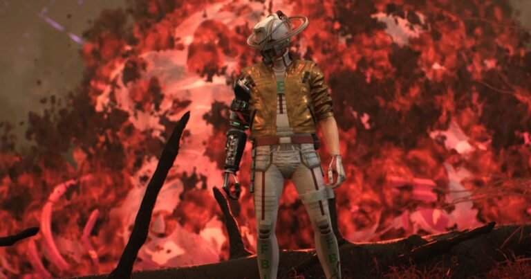 Romeo Stargazer fighting neon-colored zombies with a katana inside a psychedelic 1980s shopping mall in Romeo is a Dead Man.