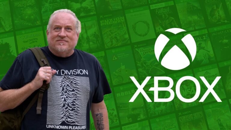 Glowing green Xbox console fading into dark shadows with digital AI code cascading across the background