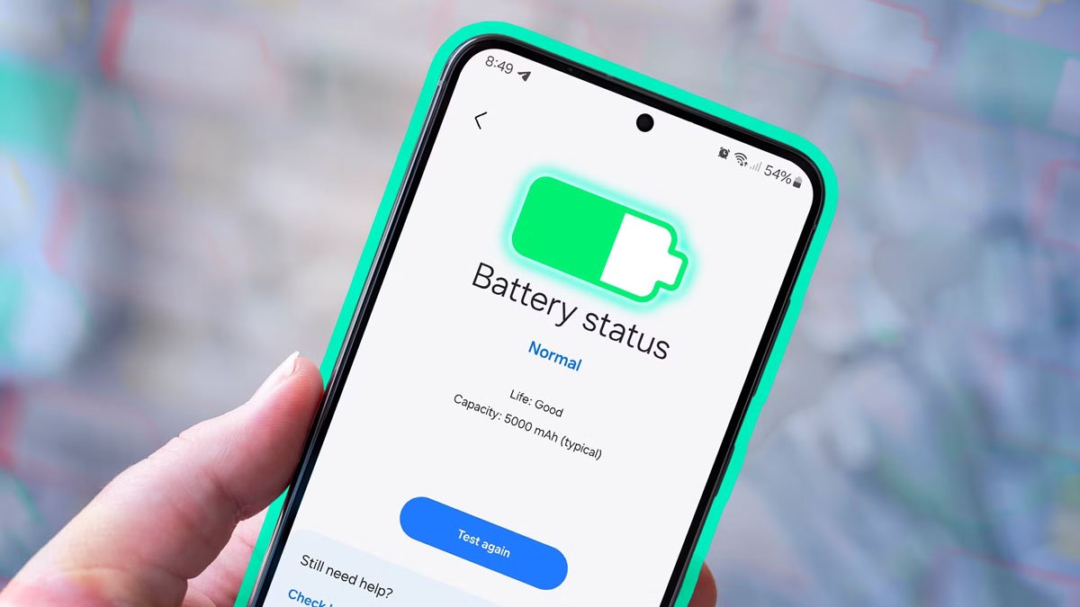 close-up of anxious person checking smartphone battery health percentage screen in a dimly lit bedroom
