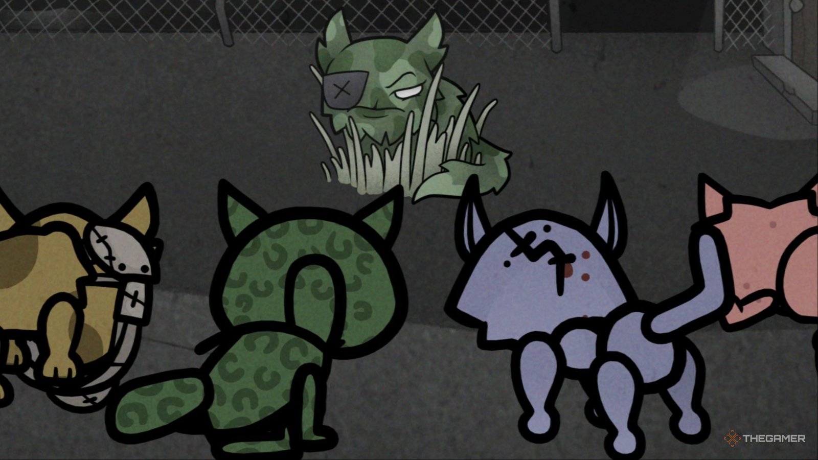 A close-up of a handheld gaming console screen showing a vibrant single-player RPG landscape with a PC and PS5 in the background.