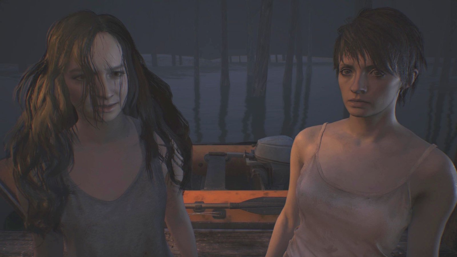 A person sitting on a sofa playing a cinematic single-player adventure game on a PS5 with a high-end OLED television.