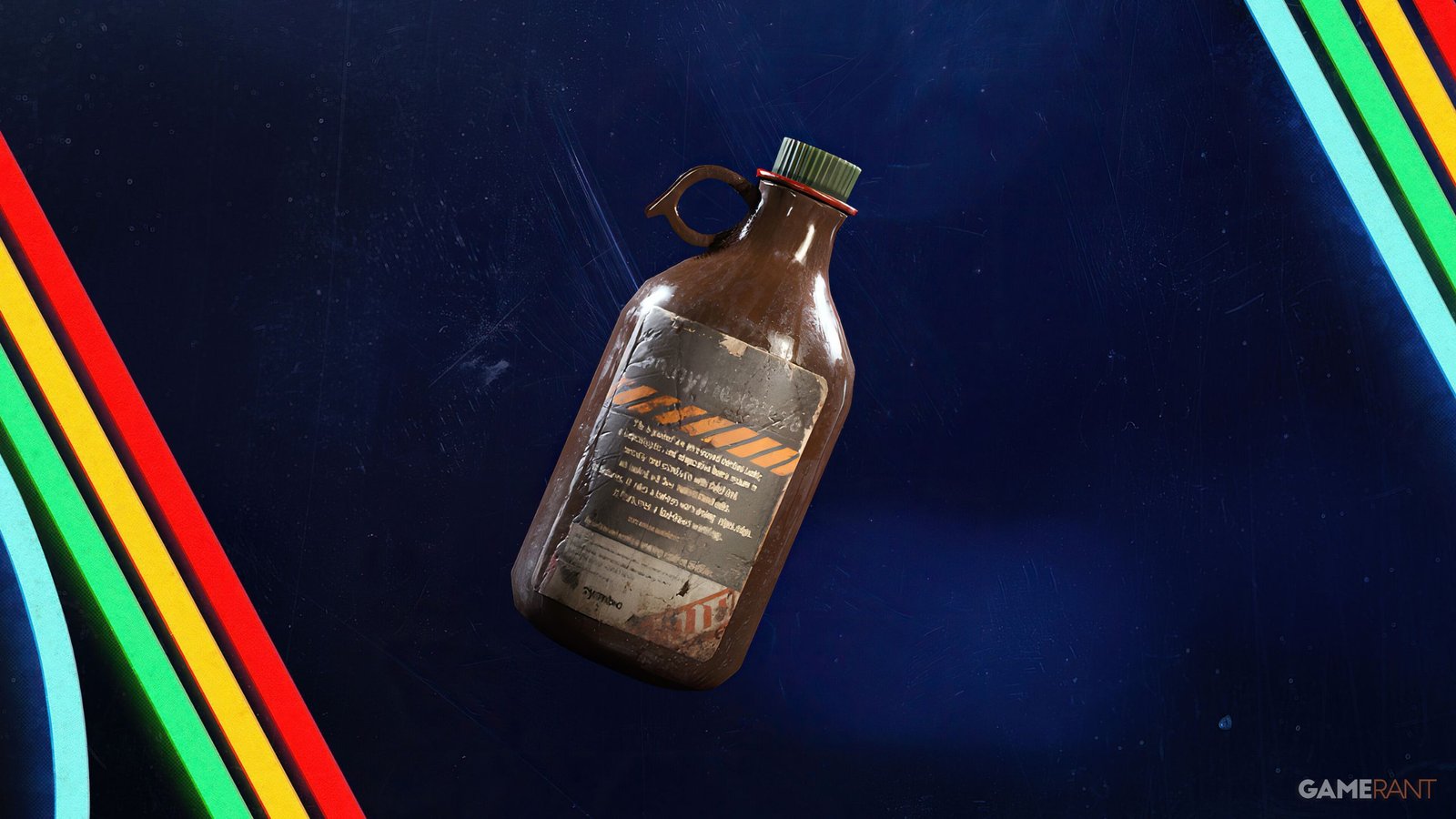 A close-up of a high-end handheld gaming console displaying a vibrant open-world RPG in a sunlit park setting.