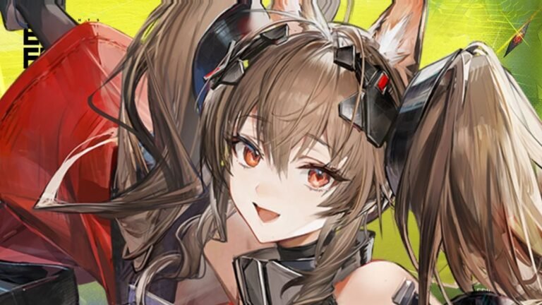 Detailed close-up of Gilberta from Arknights Endfield using her Nature Element arts to crowd control enemies in a forest setting