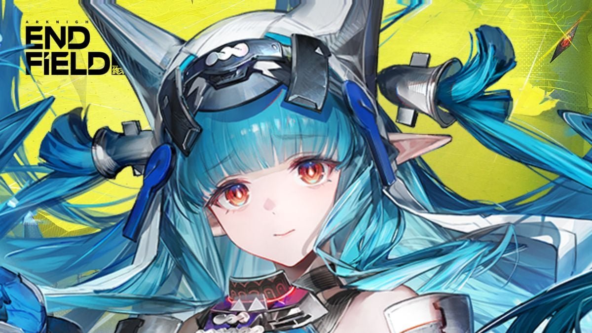 Last Rite swinging her greatsword in Arknights Endfield executing a Cryo attack against enemies