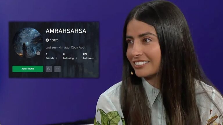 Social media post of Xbox achievement stats being analyzed by gamers with a red magnifying glass overlay