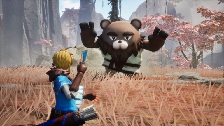 In-game screenshot of a six-man tag match in WWE 2K26 showing PC performance metrics and volumetric fog.